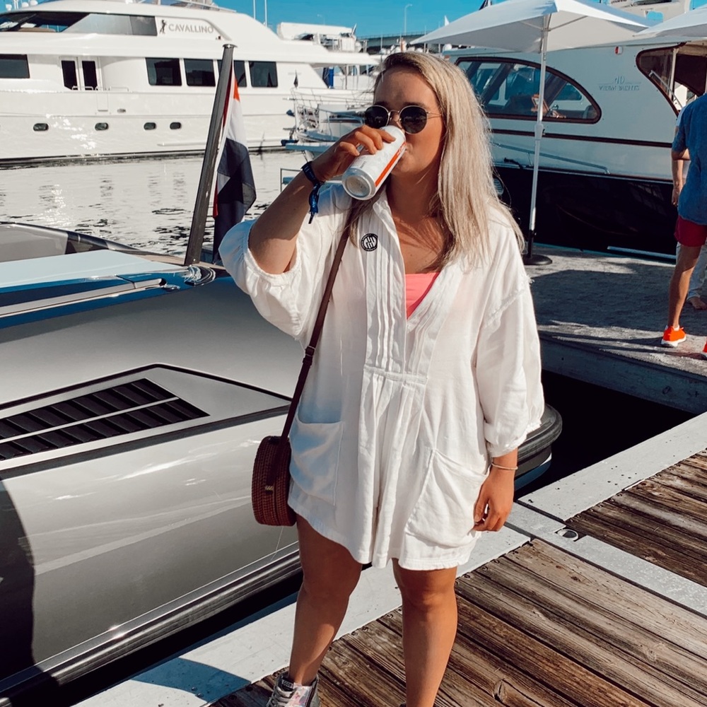 White free people romper